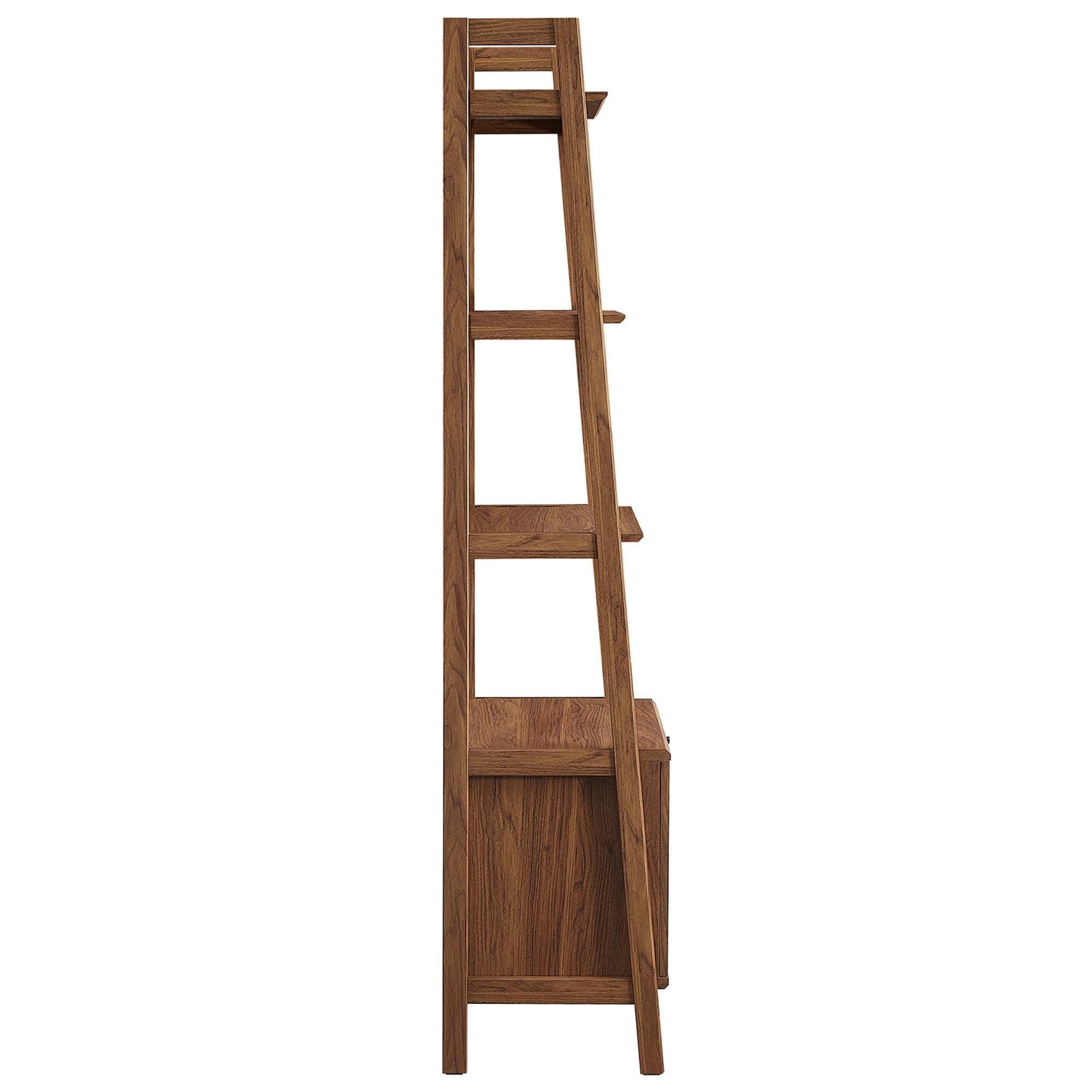 Modway Bixby 20.5" Particleboard and MDF Wood Bookshelf in Walnut
