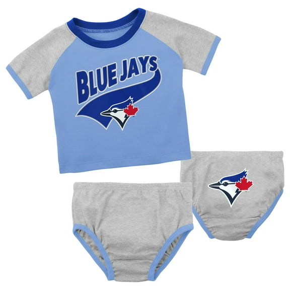 Infant Light Blue/Heather Gray Toronto Blue Jays Little Slugger Two-Pack Bodysuit Set