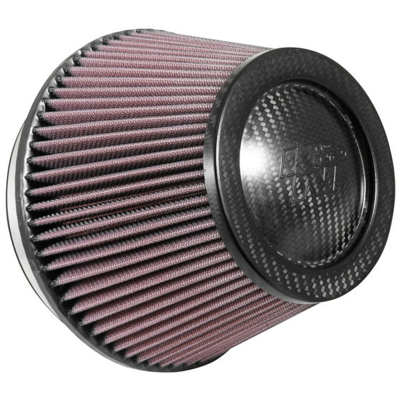 K&N Universal Air Filter - Carbon Fiber Top: High Performance, Premium, Replacement Engine Filter: Flange Diameter: 6 In, Filter Height: 5 In, Flange Length: 1 In, Shape: Tapered Conical, RP-2960