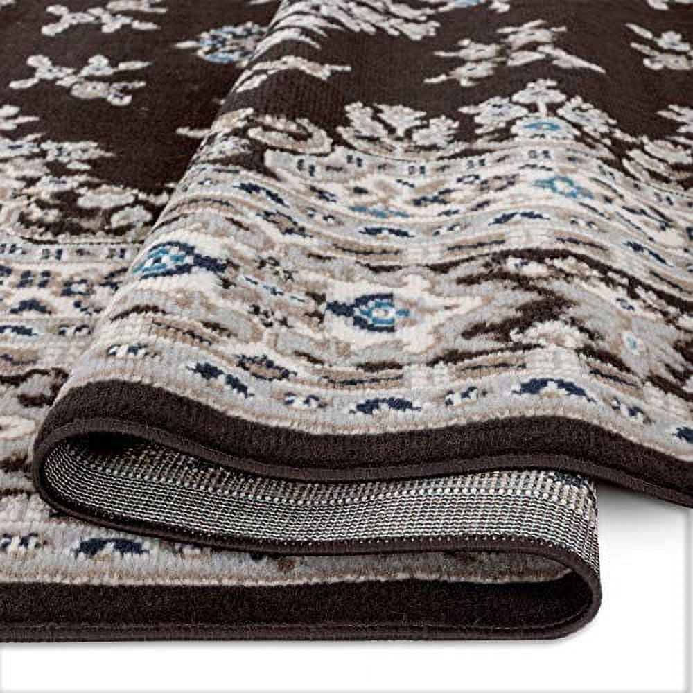 Home Dynamix Premium Sakarya Traditional Medallion Area Rug, Brown/Ivory, 5'3"x7'5"