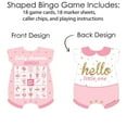 thumbnail image 2 of Big Dot of Happiness Hello Little One - Pink and Gold - Picture Bingo Cards and Markers - Girl Baby Shower Shaped Bingo Game - Set of 18, 2 of 5