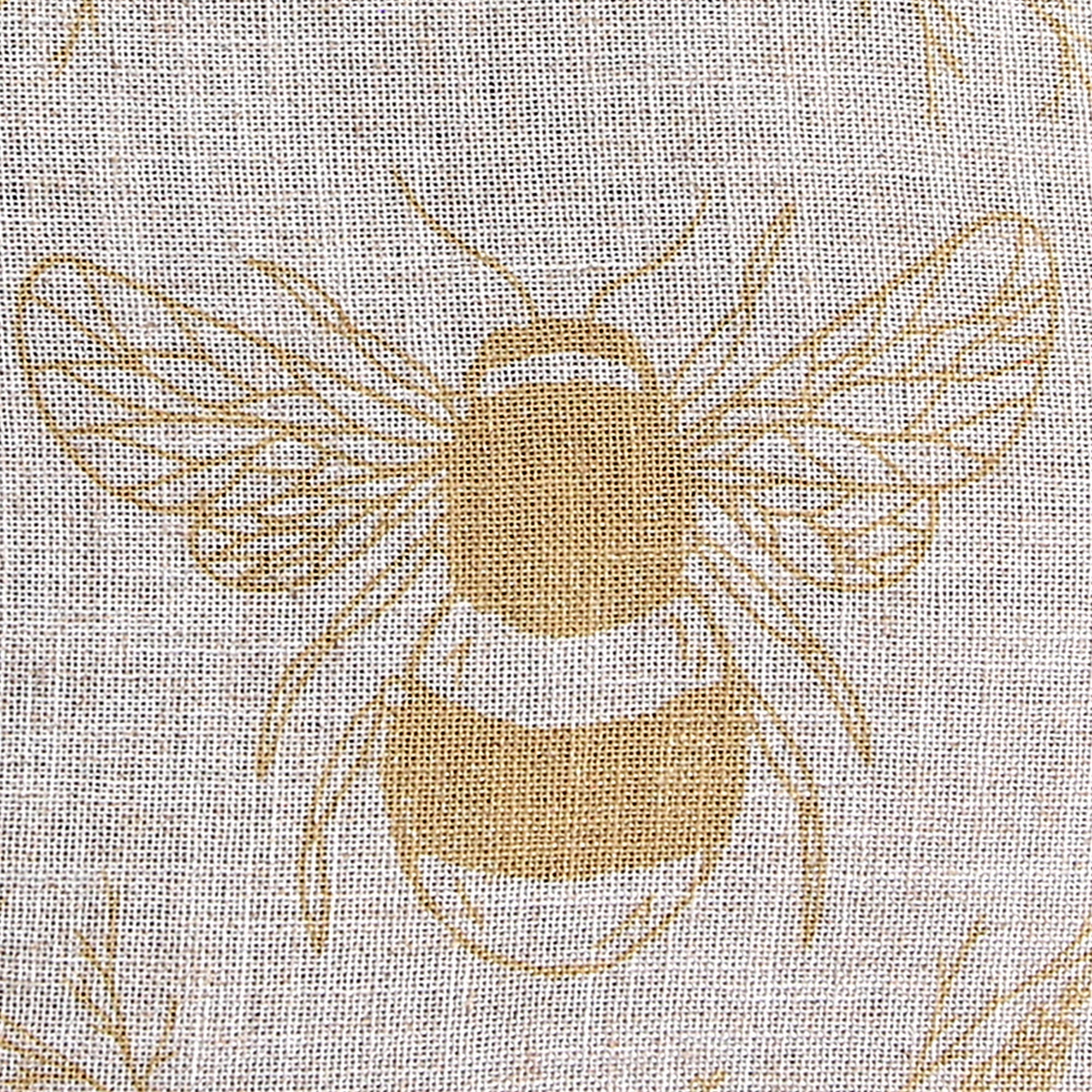 Jordan Manufacturing 18" x 18" Laurel Stripe Tan Bee Novelty Square Reversible Decorative Throw Pillow with Welt