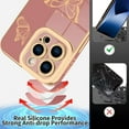 thumbnail image 6 of Designed for iPhone 14 Pro Case Cute Butterflies Design for Women Girls,Luxury Plating Edge Bumper Full Camera Lens Protection Cover with Screen Protector for iPhone 14 Pro 6.1"-Pink, 6 of 13