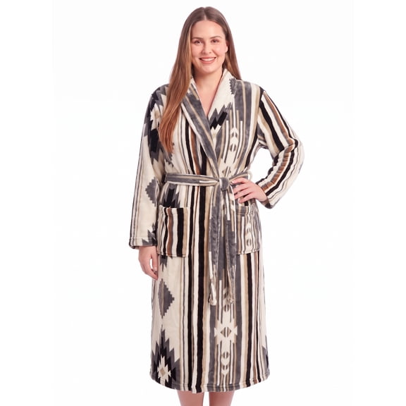 Loritta Robes for Women Long Soft Plush Coral Fleece Fuzzy Bathrobe, Winter Warm Womens Robe
