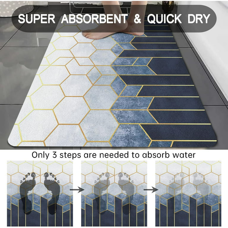 Geometric Lines Bathroom Mat Non-slip Bath Carpets Memory