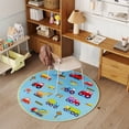 thumbnail image 2 of Janvonne Construction Vehicle Kids Area Rug - Truck & Car Print Carpet, Non-Slip Washable Play Mat for Nursery Playroom Bedroom,47in, 2 of 9