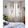 thumbnail image 3 of Spring Floral Sheer Curtains 84 Inch Length 2 Panels Set for Living Room/Bedroom, Daisy Sunflowers Wisteria Hummingbird Beige Kitchen Curtains Grommet Semi-Sheer Curtains Window Treatments 52"x84"x2, 3 of 7