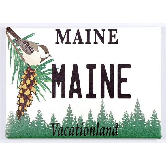 Maine License Plate Fridge Collector's Souvenir Magnet 2.5" X 3.5"