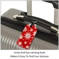 thumbnail image 3 of Square 2Pack PU Leather Christmas Snowflakes Cruise Luggage Tag with Privacy Cover and Name ID Tag for Travel Handbags Backpacks Luggage Tags, 3 of 6