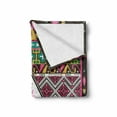 thumbnail image 2 of Ethnic Soft Flannel Fleece Throw Blanket, Travel Adventure Boho Hippie Geometric Colorful Ornaments Folkloric Elements, Cozy Plush for Indoor and Outdoor Use, 70" x 90", Pink and Brown, by Ambesonne, 2 of 6
