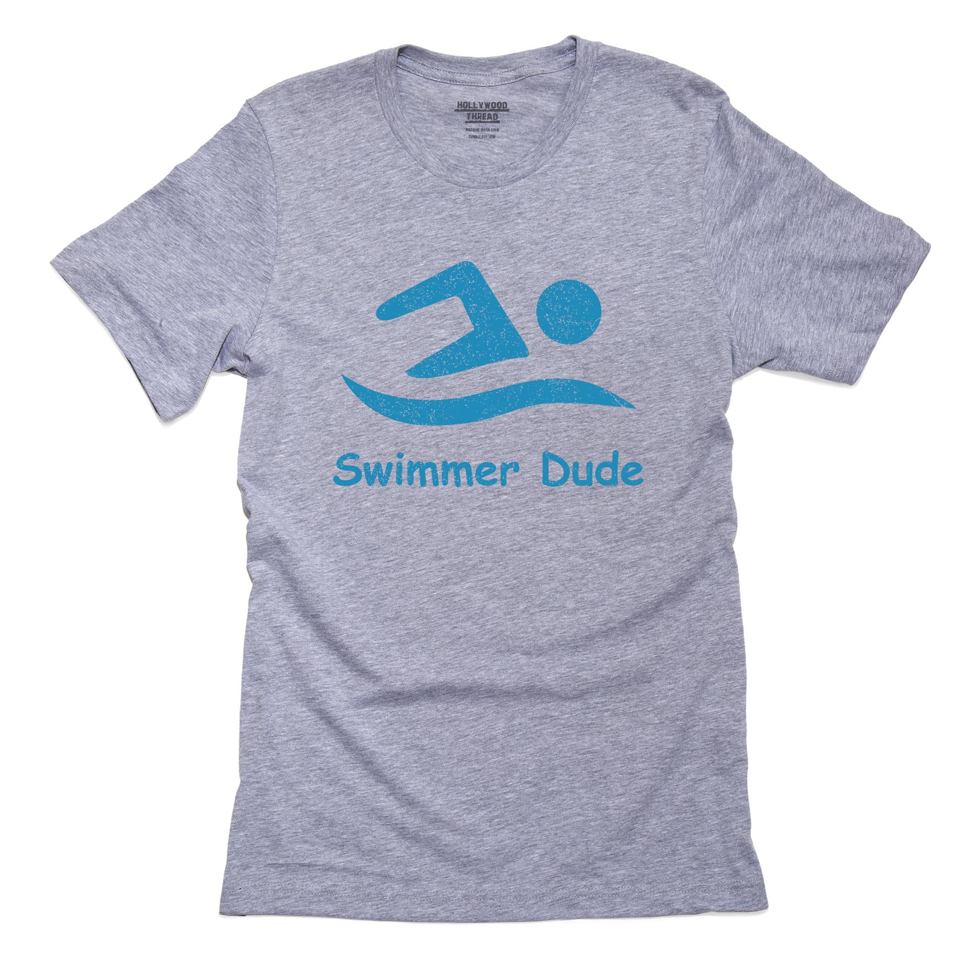 Swimmer Dude - Clever Stick Figure Swimming Men's Grey T-Shirt ...