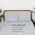 thumbnail image 3 of Tencel Lyocell Sheets ,4 Pieces  Lyocell Tencel Sheet Set,Soft, Peached, Non Slip & Cooling Sheet for Hot Sleepers,Sheets Set  with 16" Deep Pockets, Sheets Set (Microchip), 3 of 6