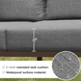 thumbnail image 4 of UDPATIO 6-Piece Outdoor Patio Furniture Set, Metal L-Shape Sectional Sofa with 6" Thick Olefin Cushions, Wide Armrest & Coffee Table, Grey for Garden, Backyard, 4 of 7