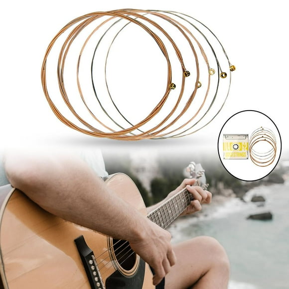 Cuerdas de Acero Hugo para Guitarra Acústica Tensión Ligera Resistente a la Corrosión Tono Brillante