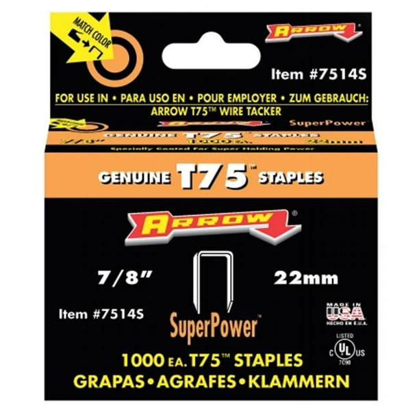 Arrow Fastener Co. .88in. T75 Staples 7514S