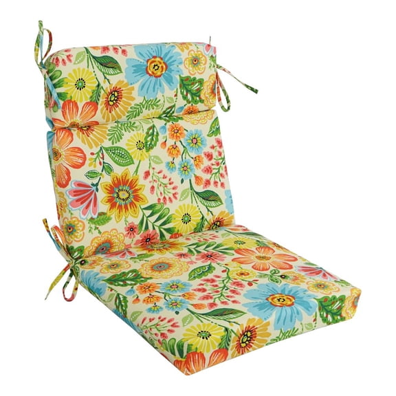 Blazing Needles 18-inch by 38-inch Spun Polyester Patterned Outdoor Squared Chair Cushion