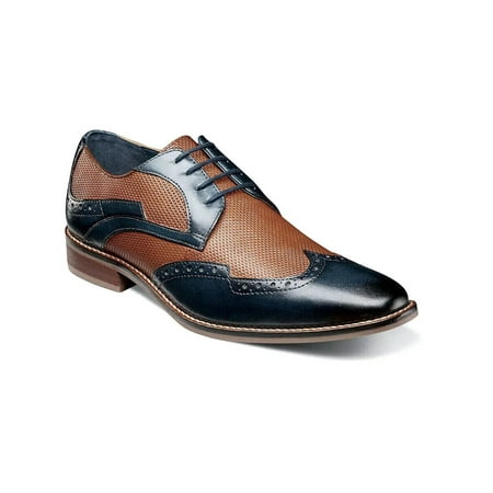 

Men s Stacy Adams Joss Wingtip Oxford Dress Shoes Modern Navy Multi 25539-492