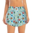 thumbnail image 2 of Goofa Travel1 Printed Women 2 in 1 Running Shorts,Quick Dry Athletic Workout Shorts,High Waisted Athletic Shorts with Liner Pockets-Medium, 2 of 9