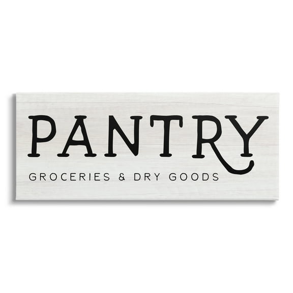 Stupell Industries Rustic Pantry Sign Text Groceries Dry Goods Canvas Wall Art, 30 x 13, Design by Daphne Polselli
