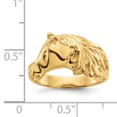 thumbnail image 4 of 14k Or Jaune Cheval Tête Anneau Animal, 4 of 9