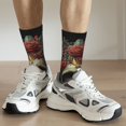 thumbnail image 6 of Gukieu Classical Rose Crown Skull Print Contrast Color Mid-calf Socks, Sweat-wicking Athletic Socks, Unisex Clothing Accessories, 6 of 6
