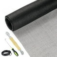thumbnail image 1 of Screen Repair Kit Easy DIY Project 48" x 110" Fiberglass Screen Mesh with Rolling Tool and Screen Retainer Spline Screen Replacement kit for Windows Sliding Doors and Patio Screens (48" x 110", Black), 1 of 4