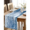 thumbnail image 3 of Burlap Table Runner 90 Inches Long, Retro Abstract Blue White Texture Non-Slip Kitchen Table Runners for Dining Room Everyday Use Party Table Decorations Vintage Graffiti Art, 3 of 9