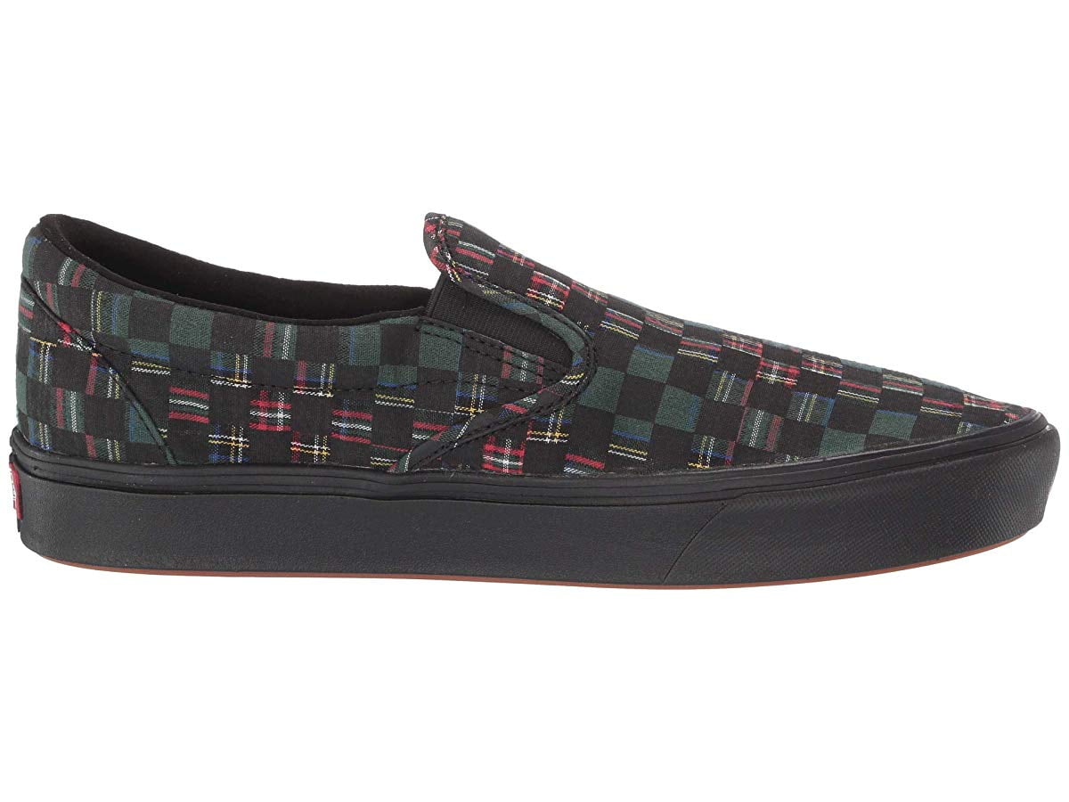 plaid vans slip ons