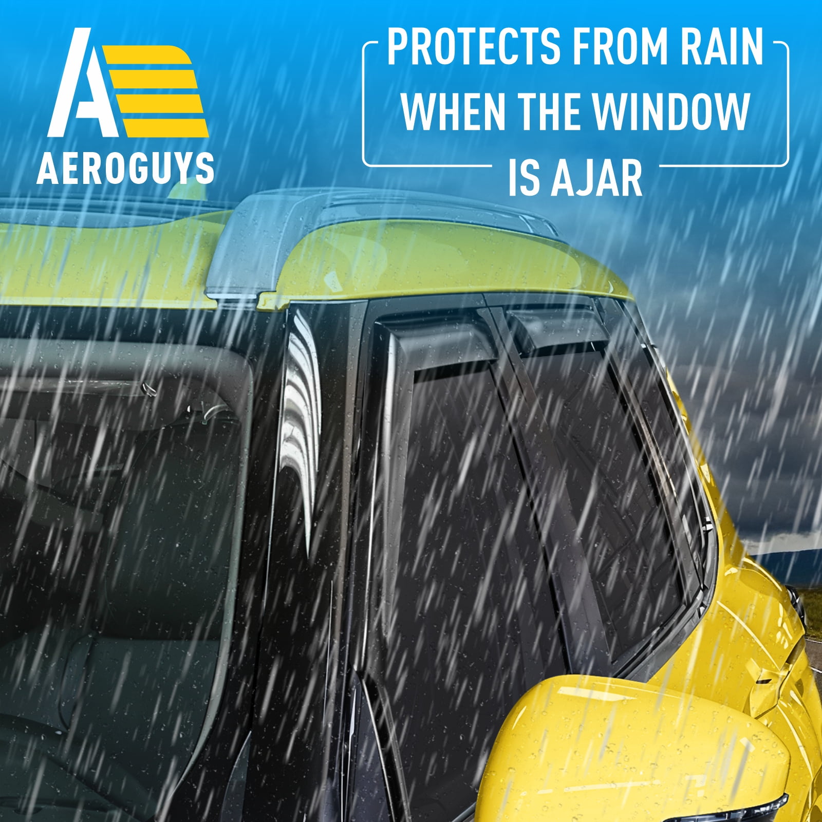 AEROGUYS Extra Durable Window Deflectors In-Channel Window Visors Rain Guards Fit for Mitsubishi Outlander 2022-2026, Sun Visors, Wind VentVisors, Exterior Car Accessories - 4 pcs. AG0848