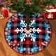 thumbnail image 3 of Falda para árbol de Navidad roja grande, cubierta para pie de árbol de Navidad, cabaña para árbol de Navidad con copos de nieve de Papá Noel, alfombra, base, suministros de decoración, 3 of 5