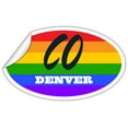 thumbnail image 2 of Denver CO Colorado Denver County Rainbow Pride Flag 6 Stripes Pride Flag Euro Decal Bumper Sticker 3M Vinyl 3" x 5", 2 of 3