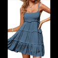 thumbnail image 3 of Vestidos de Verano para Mujer, Vestidos para Invitadas de Boda, Vestidos Playeros con Tirantes Finos, Vestido Bohemio Fluido, Orquídea Gris M, 3 of 6