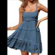 thumbnail image 3 of Vestidos de Verano para Mujer, Vestidos para Invitadas de Boda, Vestidos Playeros con Tirantes Finos, Vestido Bohemio Fluido, Gris Orquídea XL, 3 of 6