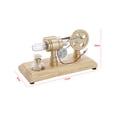 thumbnail image 2 of TFixolHot Air Stirling Engine Electricity Generator Motor Model with LED Light Flywheel Design Science Experiment with Wooden Base DIY Education Toy for Teacher Adults Kids School Office Decor LL-007-, 2 of 7