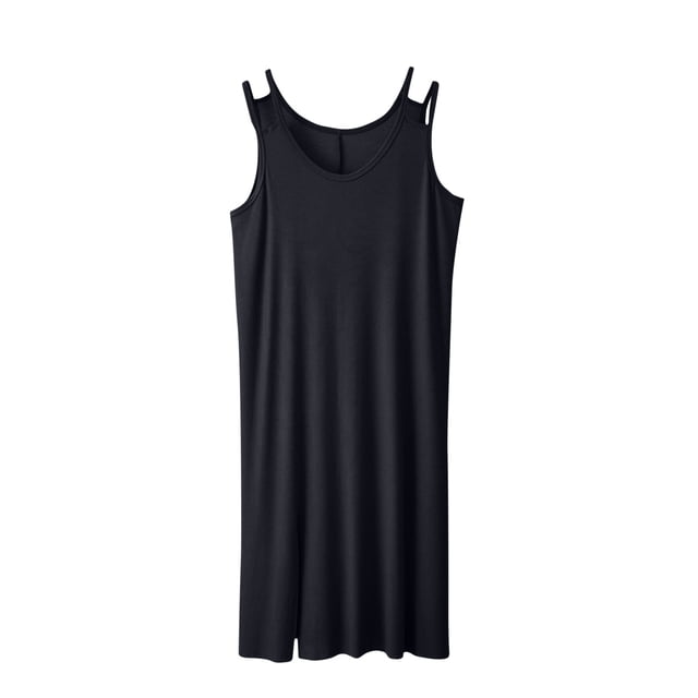 Timegard Nuisette pour Femmes Sans Manches à Col Rond Fendue sur le Côté Ample Douce Robe de Chambre Décontractée Robes de Nuit