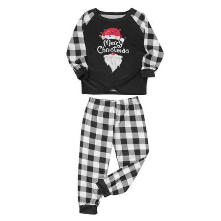 

Fesfesfes Xmas PJS Kids Round Neck Printed Long Sleeve Jumpsuit Family Clothes Pajamas Clearance Under $10