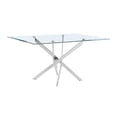 thumbnail image 2 of Rectangle 60" x 38" 5pc Clear Glass Dining Set with Pink Chairs, 2 of 5