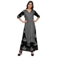 thumbnail image 4 of Moomaya V Neck Printed Kurta And Palazzo Pant Set Ethnic Wear Dress For Women, 4 of 6