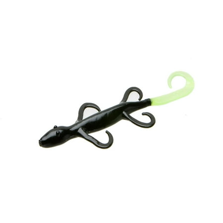 Trail Lizard - Zoom Super Salt Plus 6 inch Lizard Black, Chartreuse Tail 9 Pack