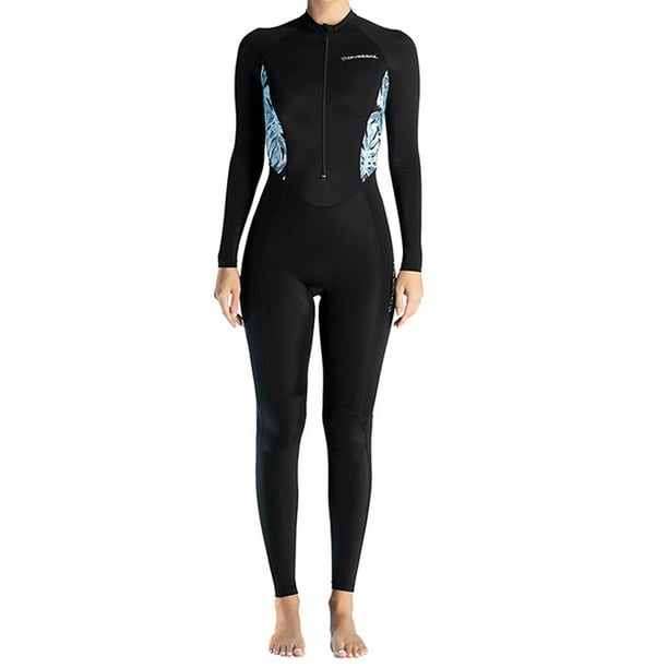 Traje de neopreno Cola de cuerpo completo con cremallera frontal Negro M