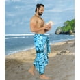 thumbnail image 2 of HAPPY BAY Men's Bath Trunk Swimsuits Sarong Pareo Beach Wrap One Size Turquoise, Tie Dye Summer Vacation Aloha, 2 of 5