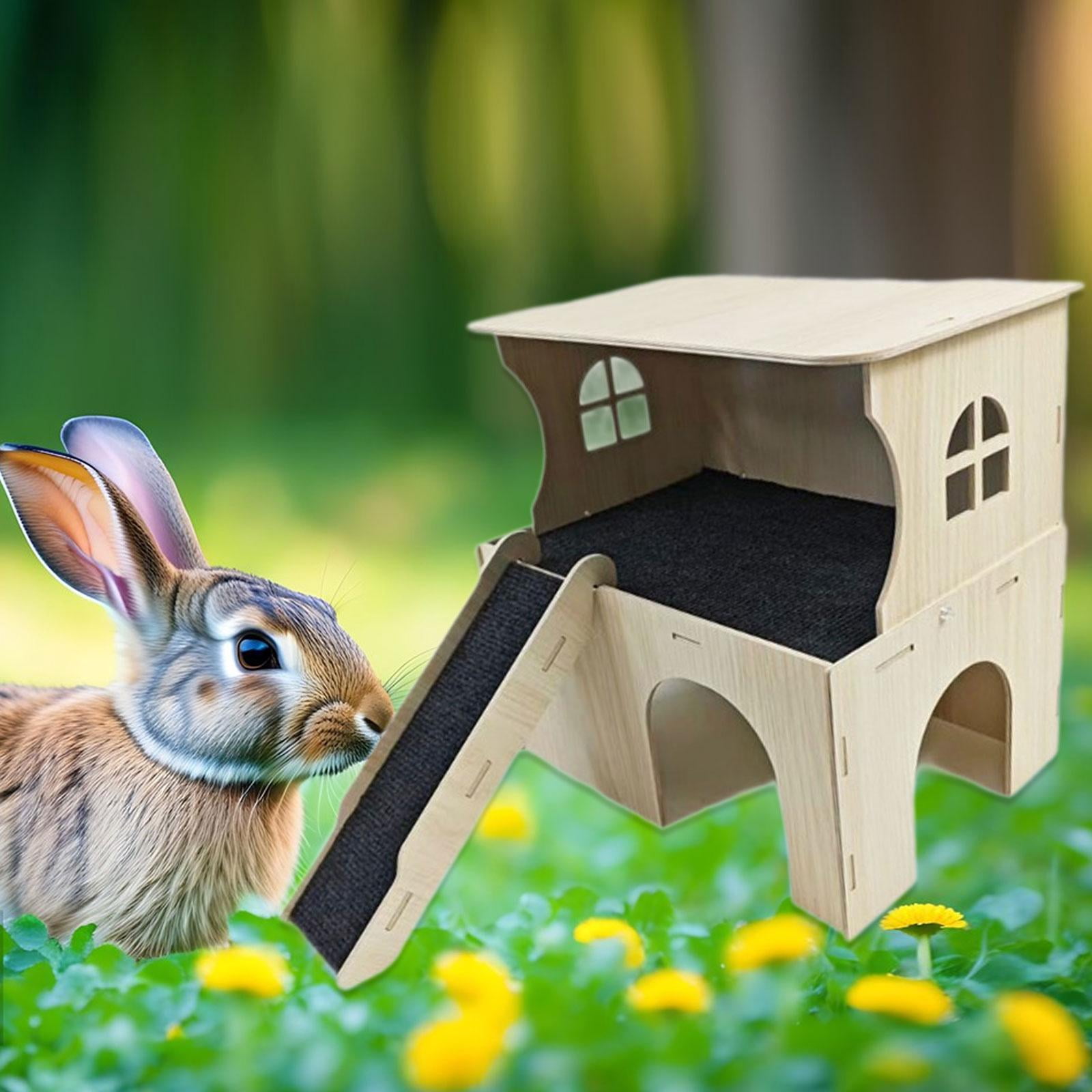 CarpNettore Hamster House Guinea Pig Hideout Easy to Assemble Cage Accessories Habitat Decor
