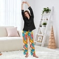 thumbnail image 6 of Dailycode Women's Pajama Pants Wide Leg Lounge Pj Bottoms With Pockets Various Colorful Hand, 6 of 7