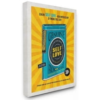 Stupell Industries Genuine Self Love Vintage Comic Book Blue Yellow Design Canvas Wall Art by Ester Kay