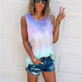 thumbnail image 2 of Tank Tops for Women Crew Neck Tie Dye Sleeveless Casual Tees Blouses Sleeveless Blouses for Women, 2 of 5
