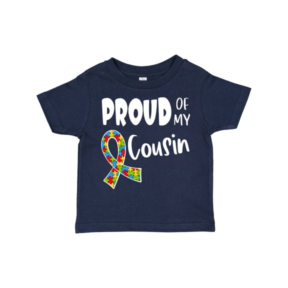Inktastic Proud of My Cousin Autism Awareness Puzzle Piece Ribbon Boys or Girls Toddler T-Shirt