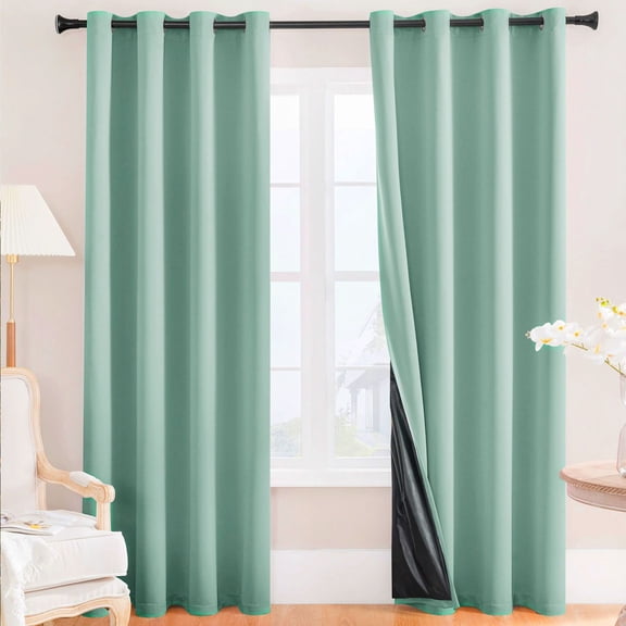 100% Blackout Curtains 84 Inches Long, Full Light Blocking Soft Thermal Insulated Drapes for Bedroom(52" Wide Each Panel, Teal, 2 Panels)