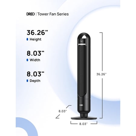 Tower Fan for Bedroom, 90 ° Oscillating Standing Fans for Room with 4 Speeds, 3 Modes, 28dB Quiet for Sleep, 25ft/s Velocity, 8H Timer, Remote, Living Room, Office, Home, Black, TF117