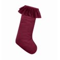thumbnail image 2 of 2 Pack Large Velvet Christmas Stockings, 18 Inch Neutral Xmas Stockings with Ruffled Design & Hanging Loops for Fireplace Mantle, Vintage Holiday Party Decor, 2 of 6