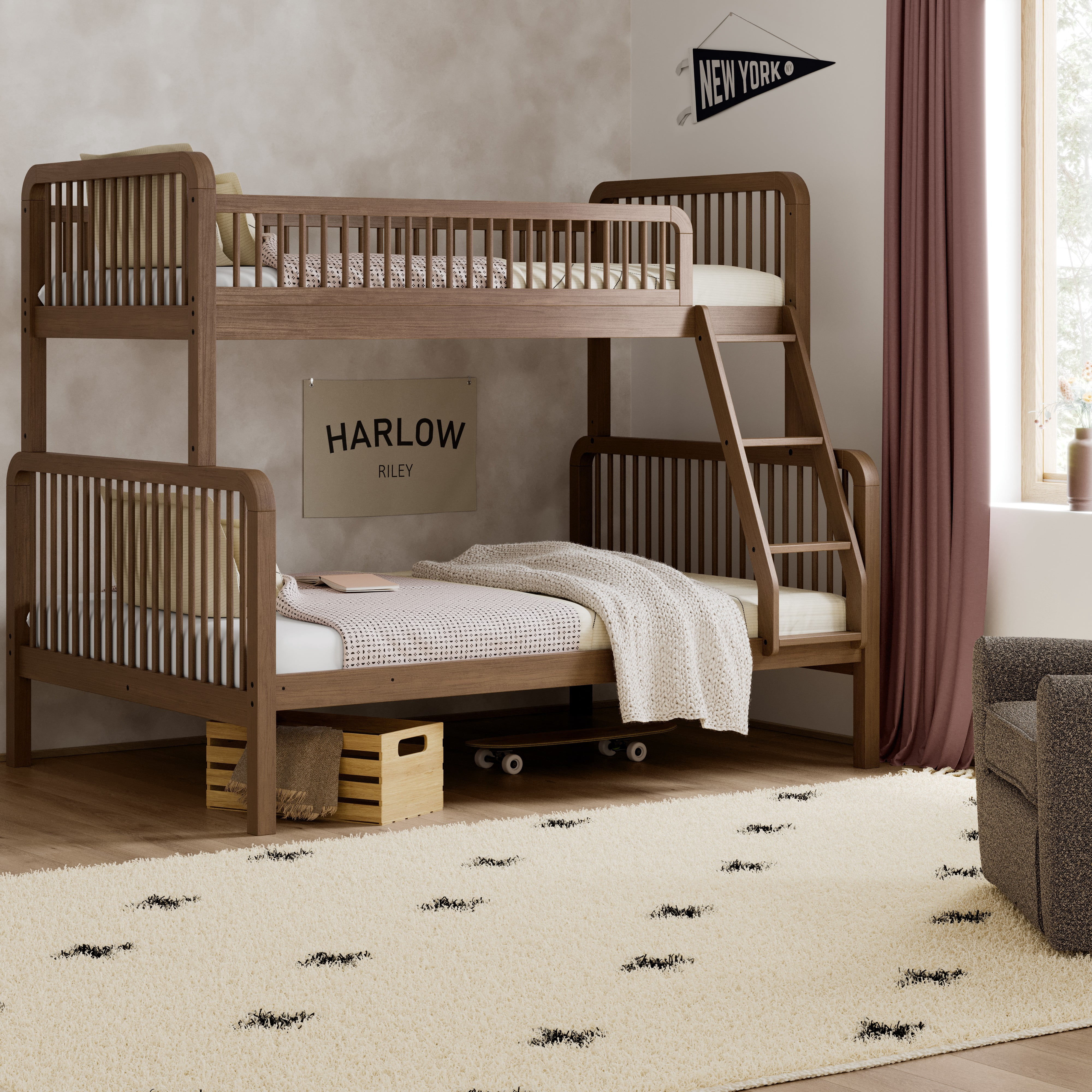 Storkcraft Pasadena Twin Over Full Bunk Bed, Hazelnut